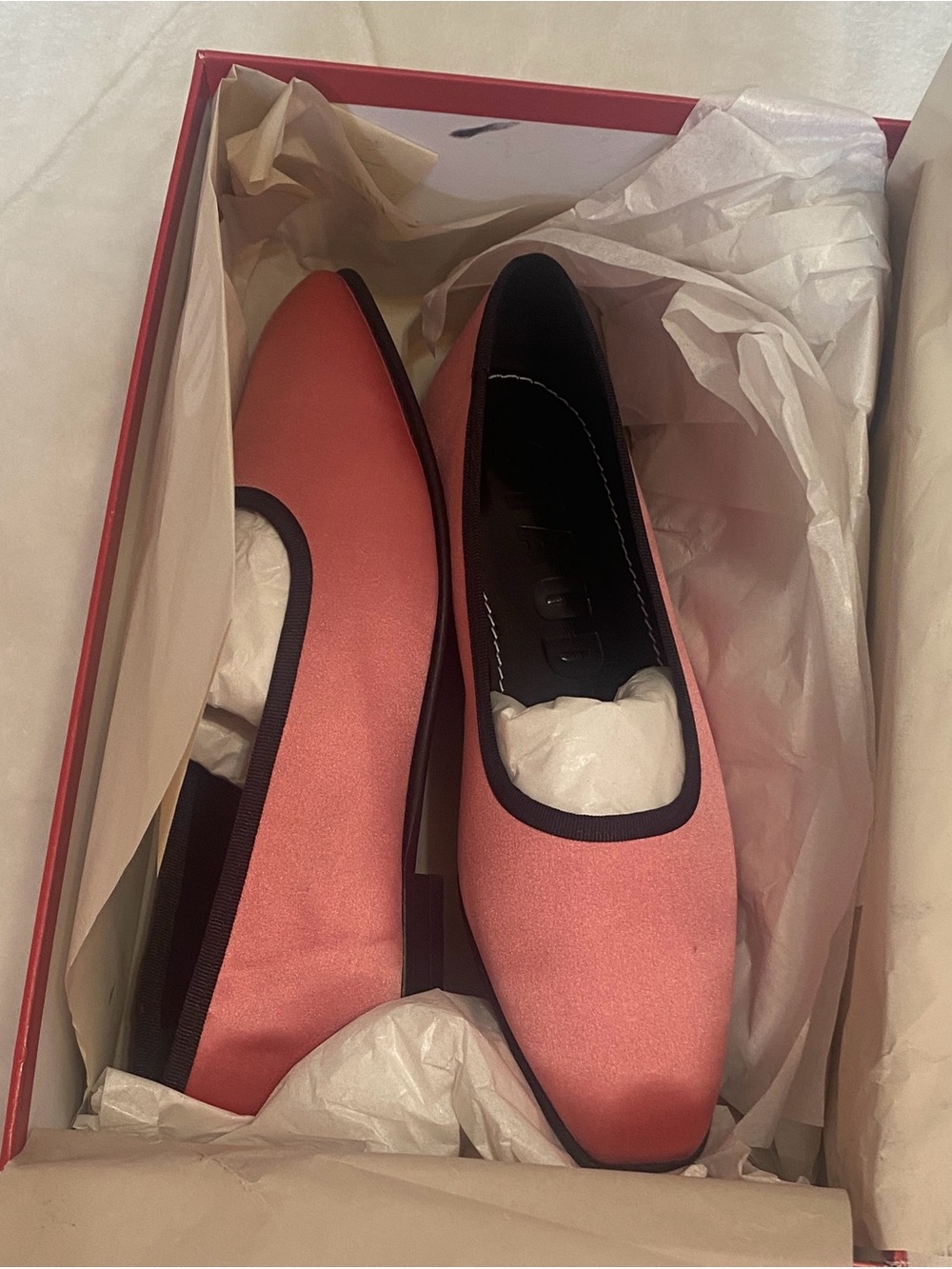 STAUD Pink Ballet Flat with Black Trim - Picture 6 of 8